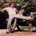 1992: With Ben Franklin statue